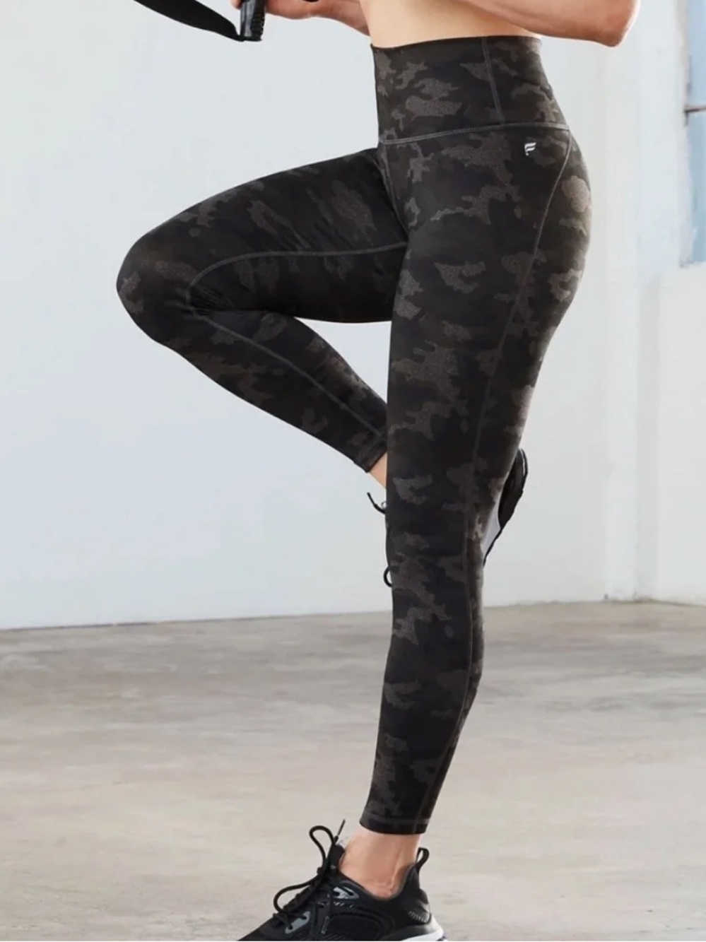 5/$25 Fabletics Black Camo High-Waist Leggings